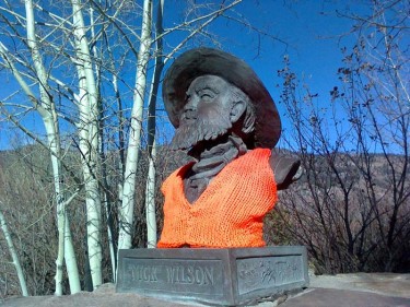 bronze bust w/ knitted vest