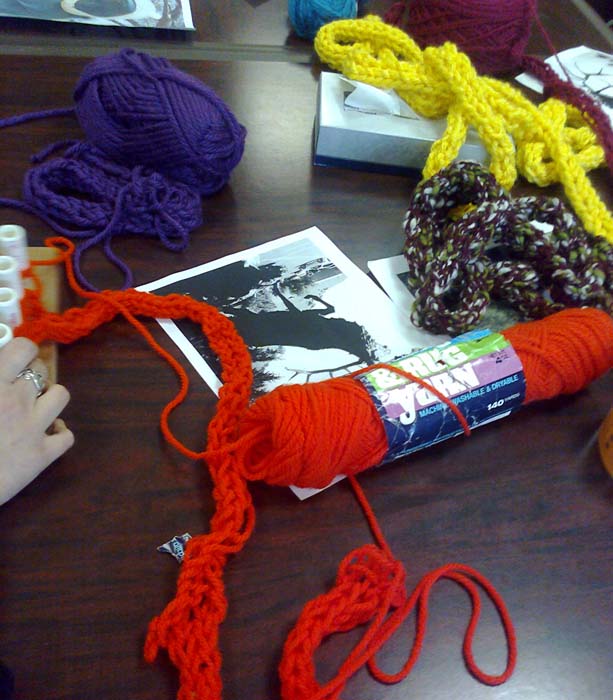 yarn on table