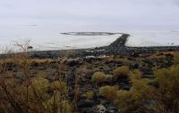 1spiraljetty03 The lake level was up to the foreground for many years, completely obscuring the work